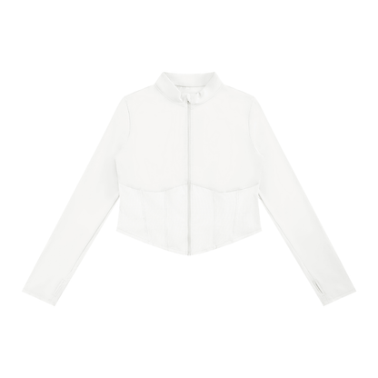 Women's Slim Fit Full-Zip Yoga Jacket in white