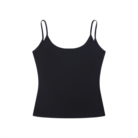 Women's Slim Fit Open-Back Tank Top in black