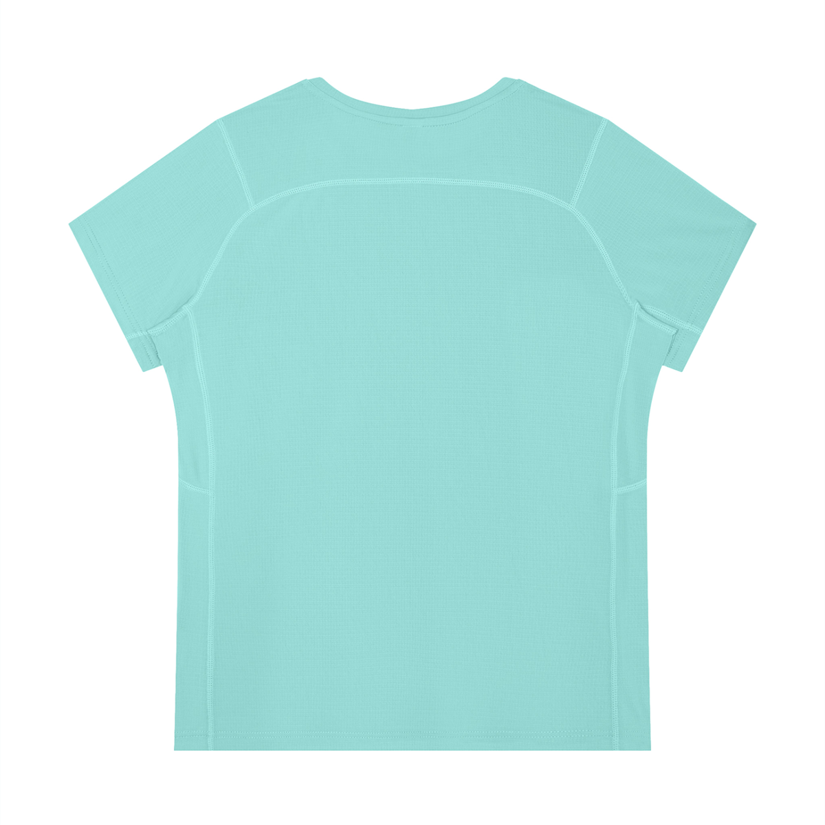 Women's Slim Fit Polyester Crewneck T-Shirt in lake blue, alternate angle