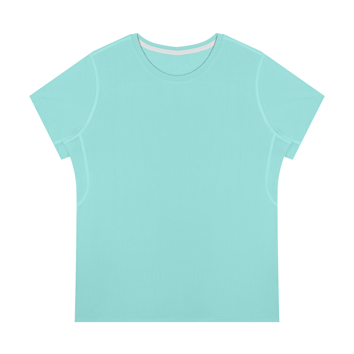 Women's Slim Fit Polyester Crewneck T-Shirt in lake blue