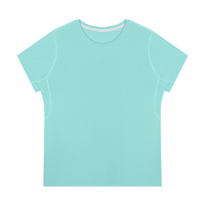 Women's Slim Fit Polyester Crewneck T-Shirt in lake blue