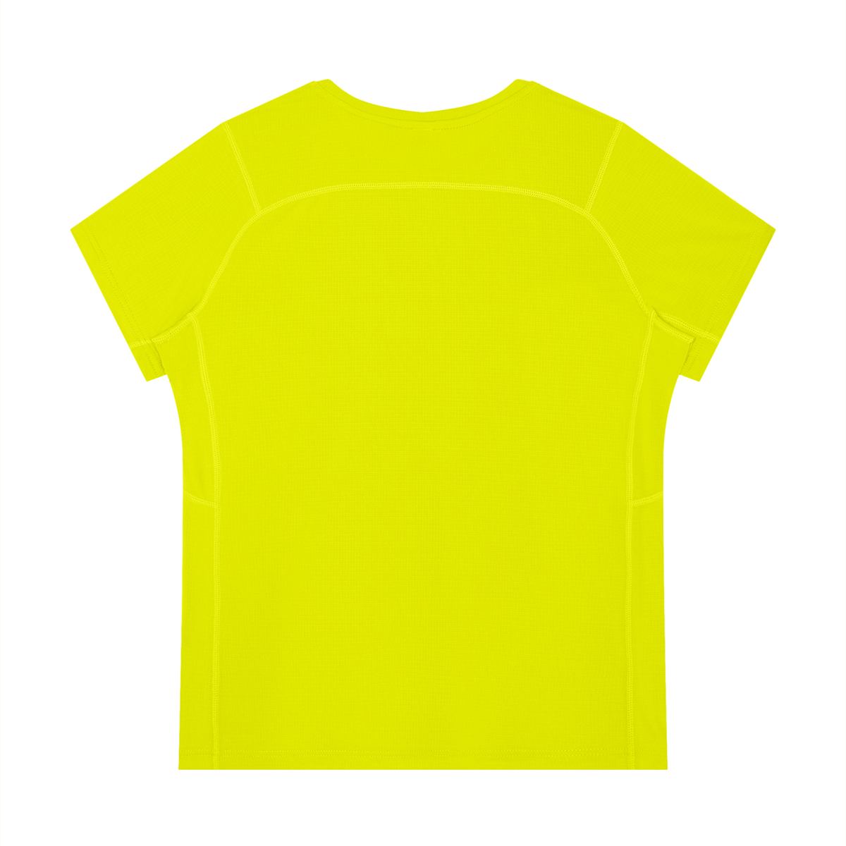 Women's Slim Fit Polyester Crewneck T-Shirt in lemon yellow, alternate angle
