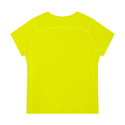Women's Slim Fit Polyester Crewneck T-Shirt in lemon yellow, alternate angle