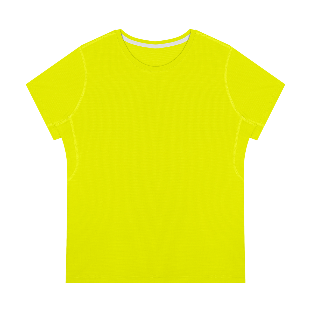 Women's Slim Fit Polyester Crewneck T-Shirt in lemon yellow