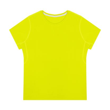 Women's Slim Fit Polyester Crewneck T-Shirt in lemon yellow