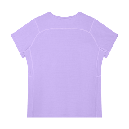Women's Slim Fit Polyester Crewneck T-Shirt in purple, alternate angle