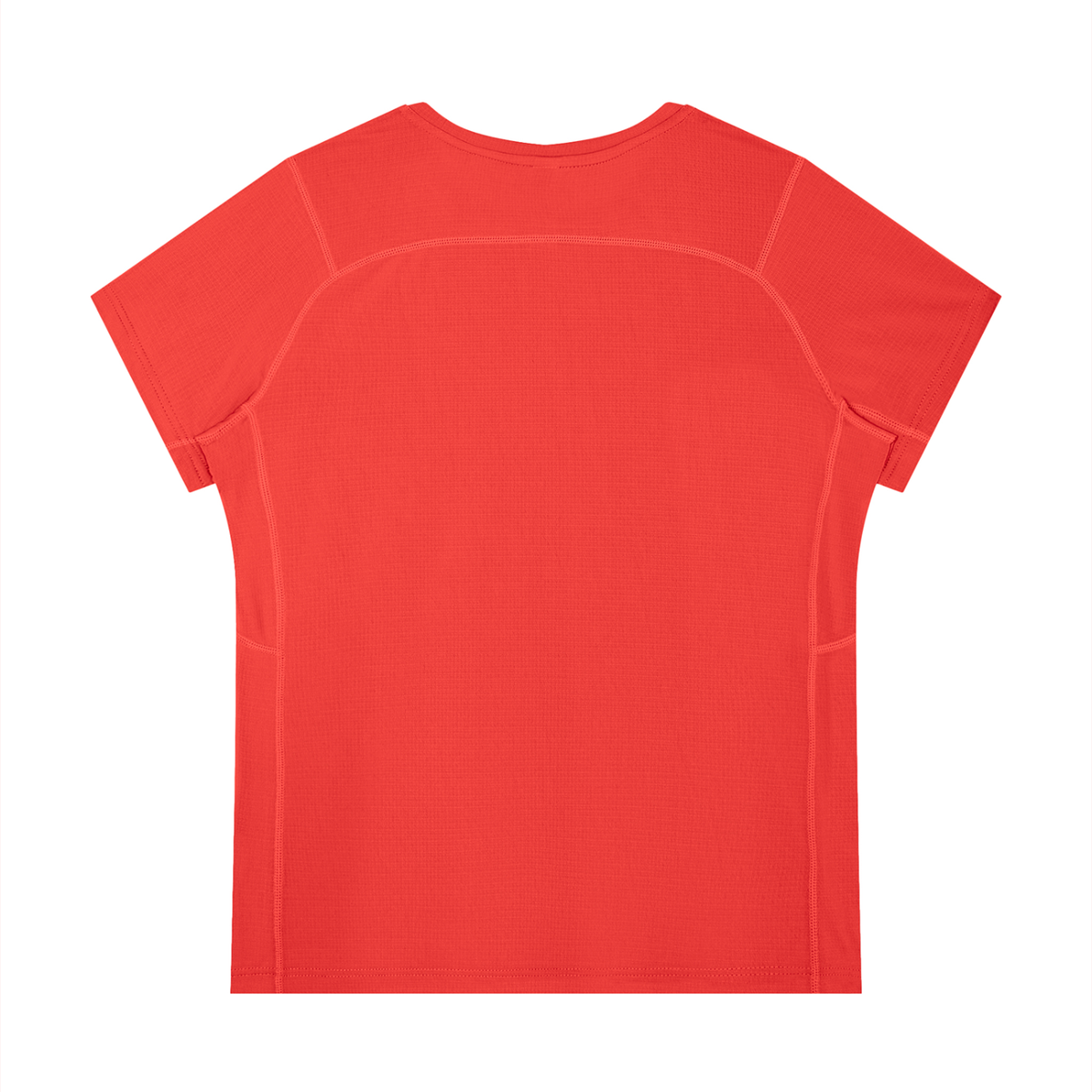Women's Slim Fit Polyester Crewneck T-Shirt in red, alternate angle