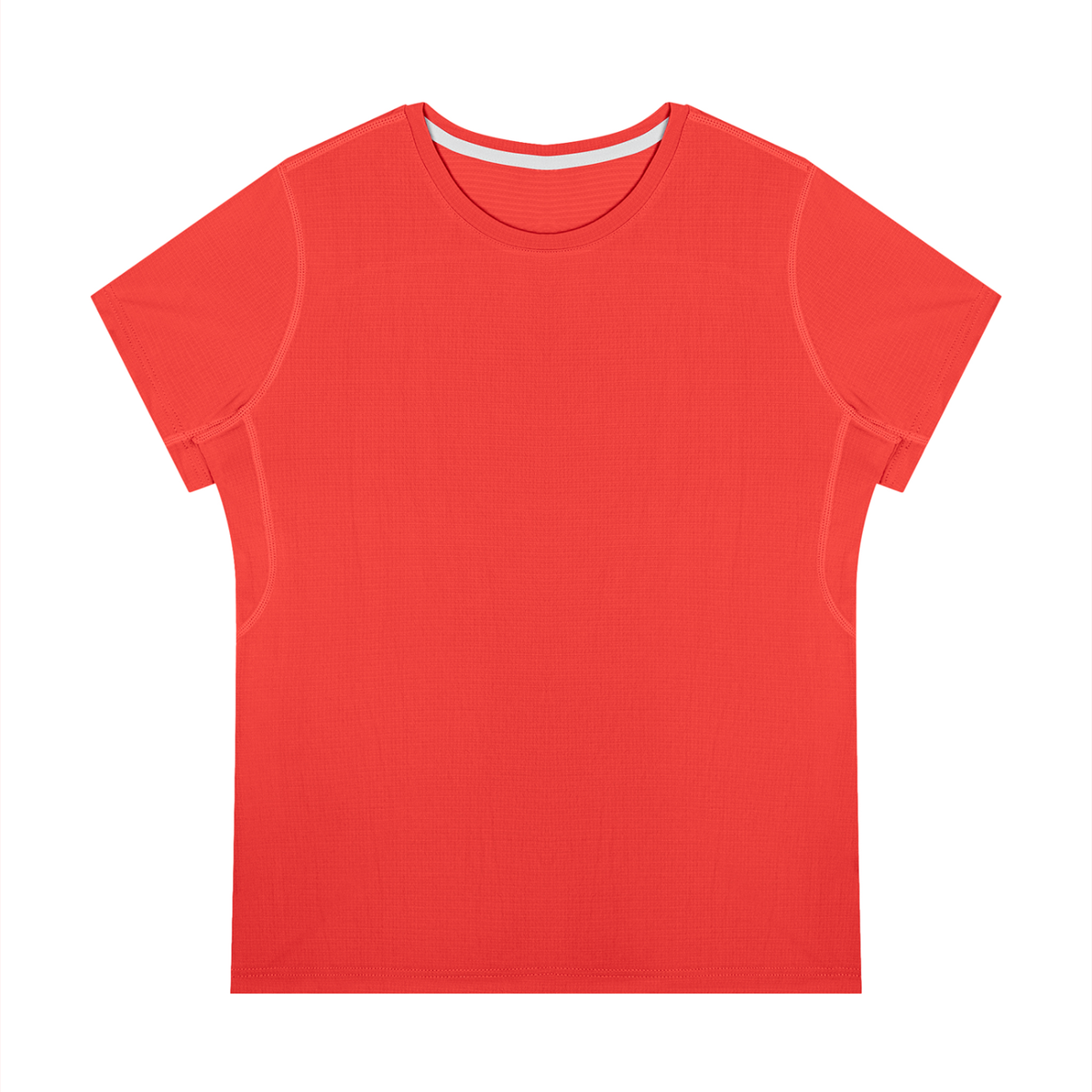 Women's Slim Fit Polyester Crewneck T-Shirt in red