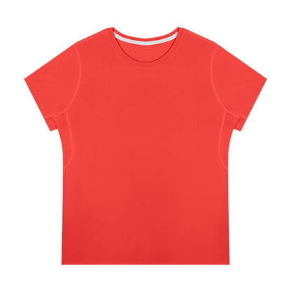 Women's Slim Fit Polyester Crewneck T-Shirt in red