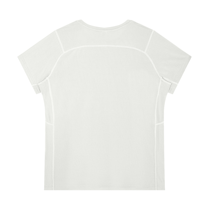 Women's Slim Fit Polyester Crewneck T-Shirt in white, alternate angle