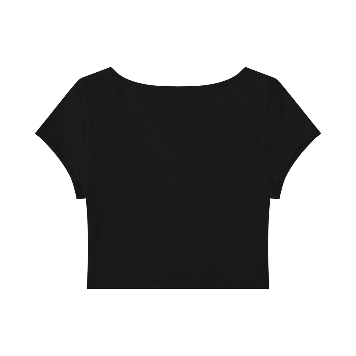Women's Slim Fit U-Neck Crop T-Shirt in black, alternate angle
