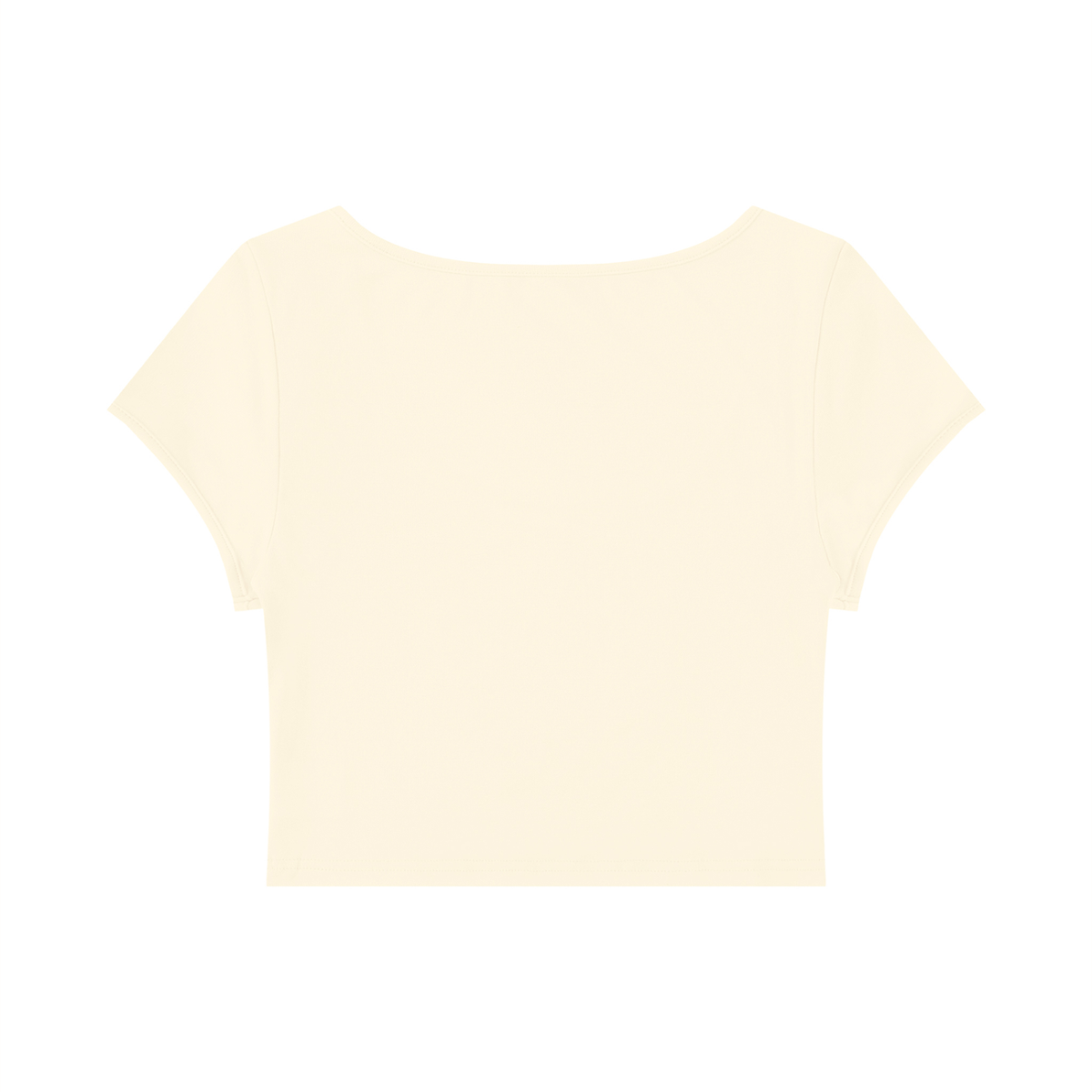 Women's Slim Fit U-Neck Crop T-Shirt in light apricot, alternate angle