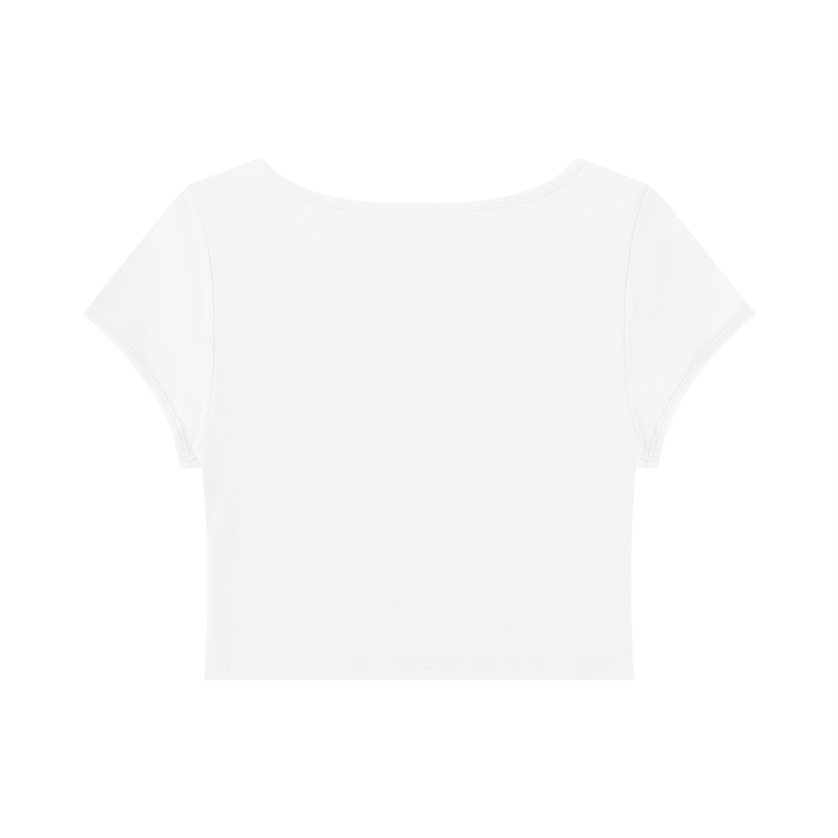 Women's Slim Fit U-Neck Crop T-Shirt in white, alternate angle