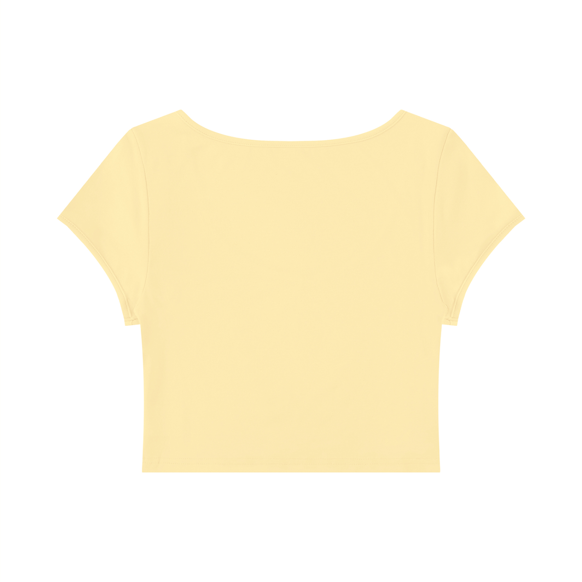 Women's Slim Fit U-Neck Crop T-Shirt in yellow, alternate angle