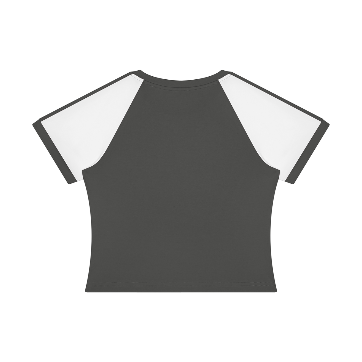 Women's Slim Raglan Color Block T-Shirt in gray with white, alternate angle