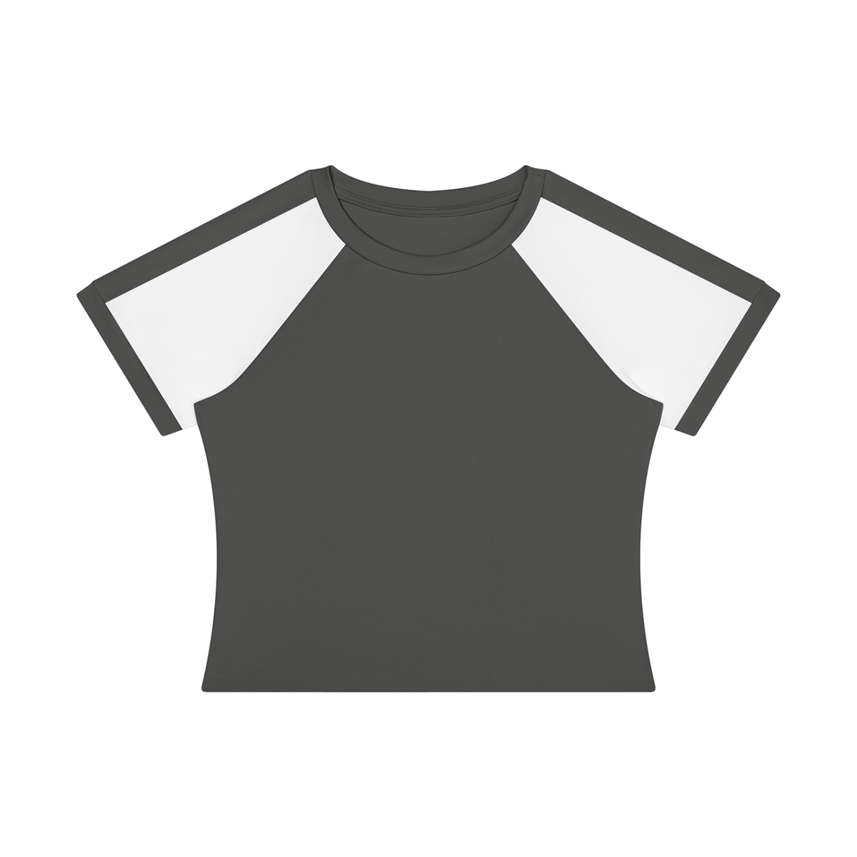 Women's Slim Raglan Color Block T-Shirt in gray with white
