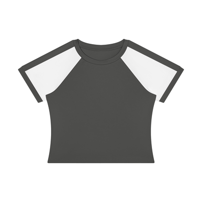 Women's Slim Raglan Color Block T-Shirt in gray with white