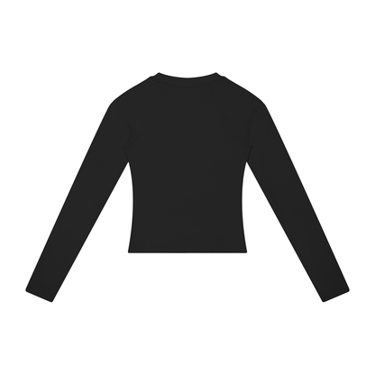 Women's Slim Raglan Long Sleeve T-Shirt in black, alternate angle