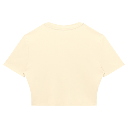 Women's Slim Ribbed Crop T-Shirt in apricot, alternate angle