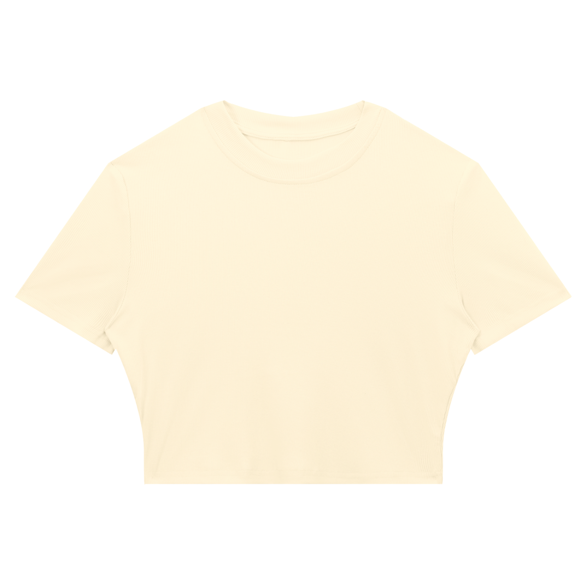 Women's Slim Ribbed Crop T-Shirt in apricot