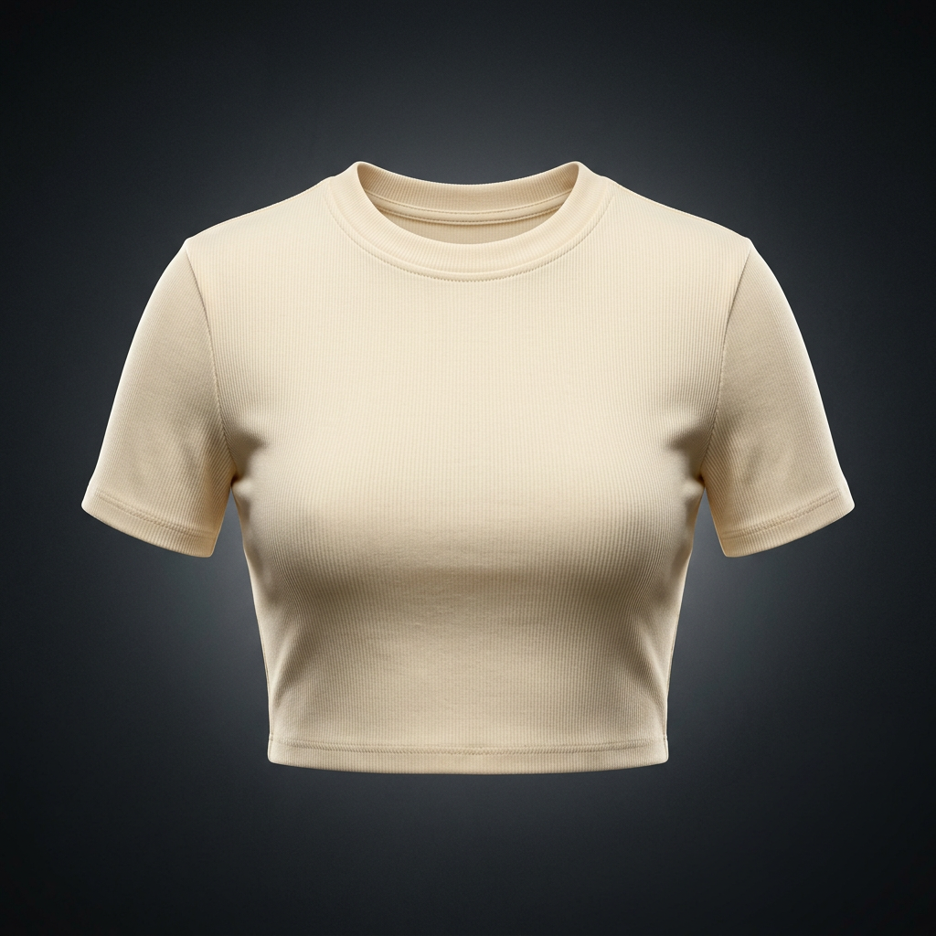 Women's Slim Ribbed Crop T-Shirt