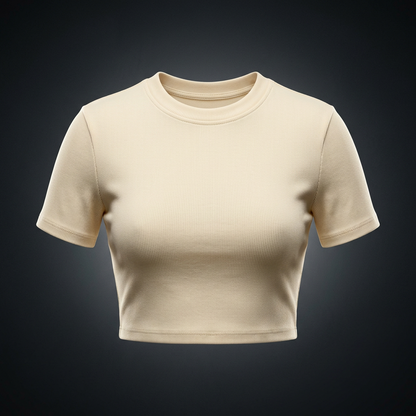 Women's Slim Ribbed Crop T-Shirt