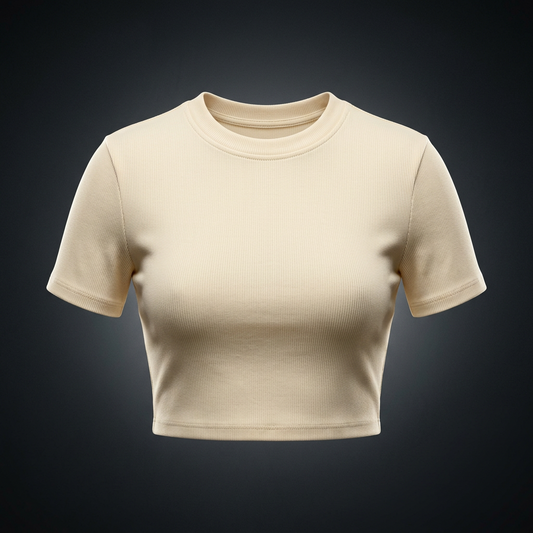Women's Slim Ribbed Crop T-Shirt