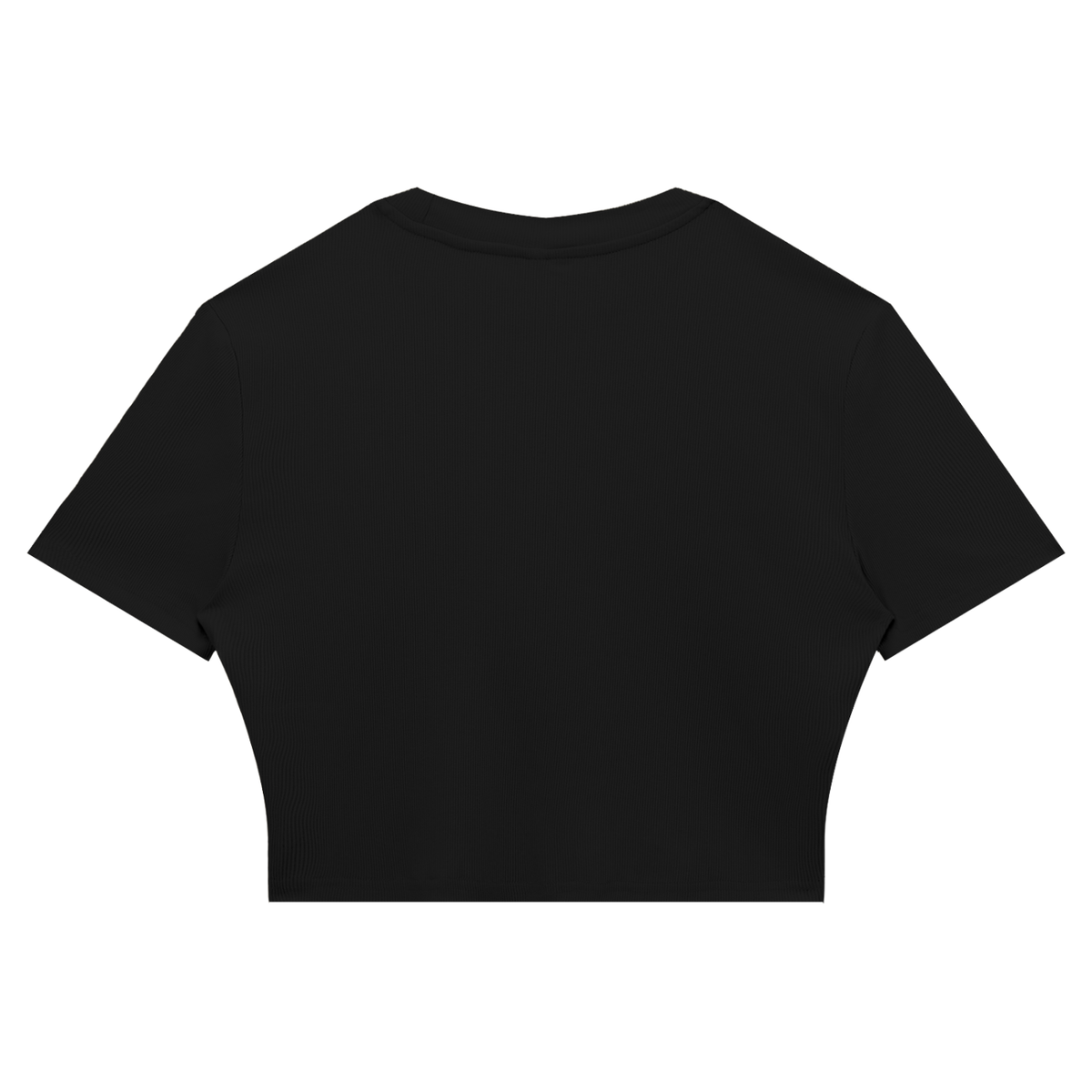 Women's Slim Ribbed Crop T-Shirt in black, alternate angle