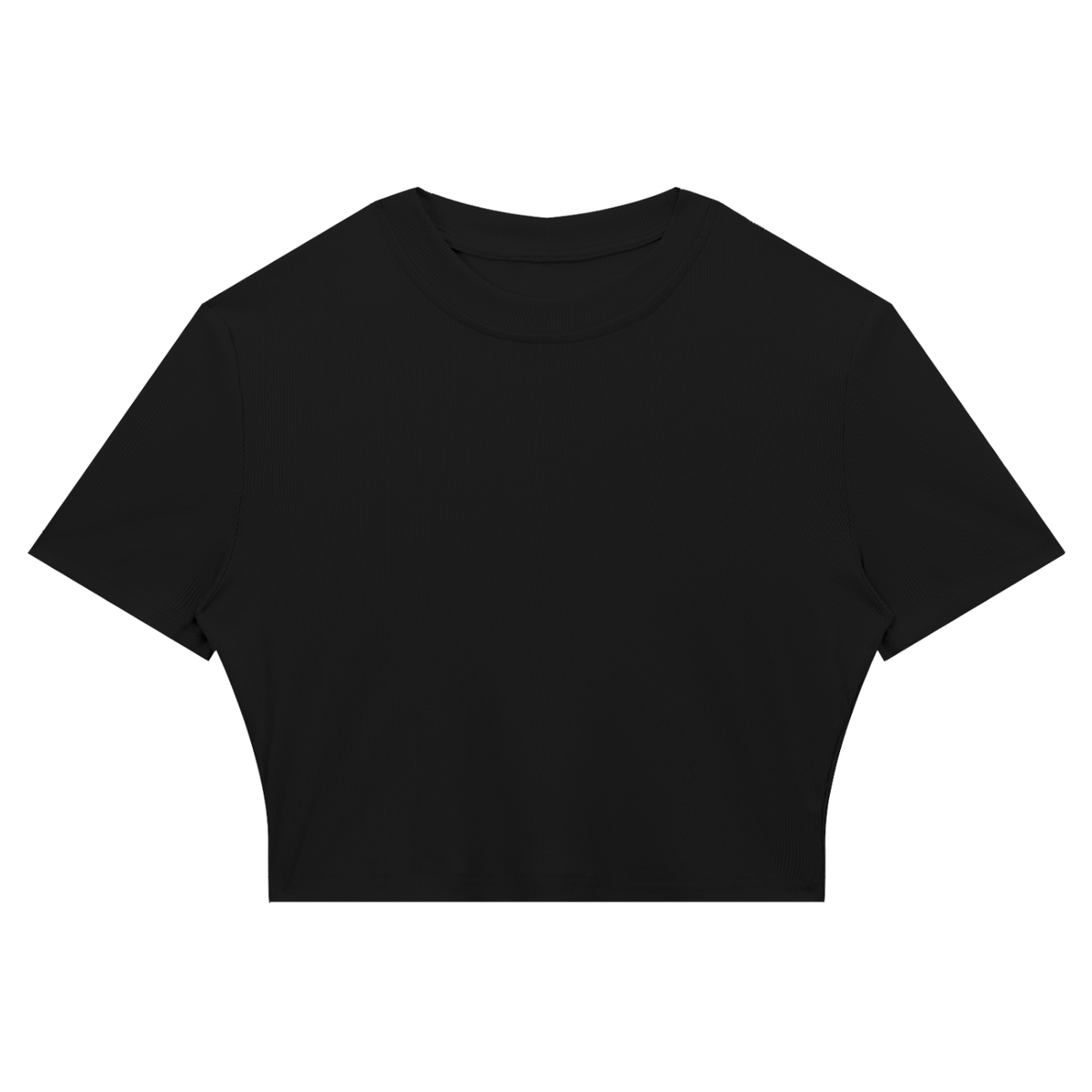 Women's Slim Ribbed Crop T-Shirt in black