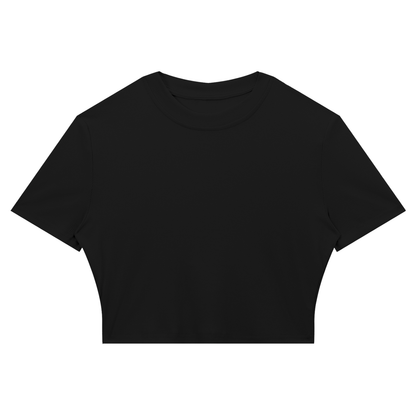 Women's Slim Ribbed Crop T-Shirt in black