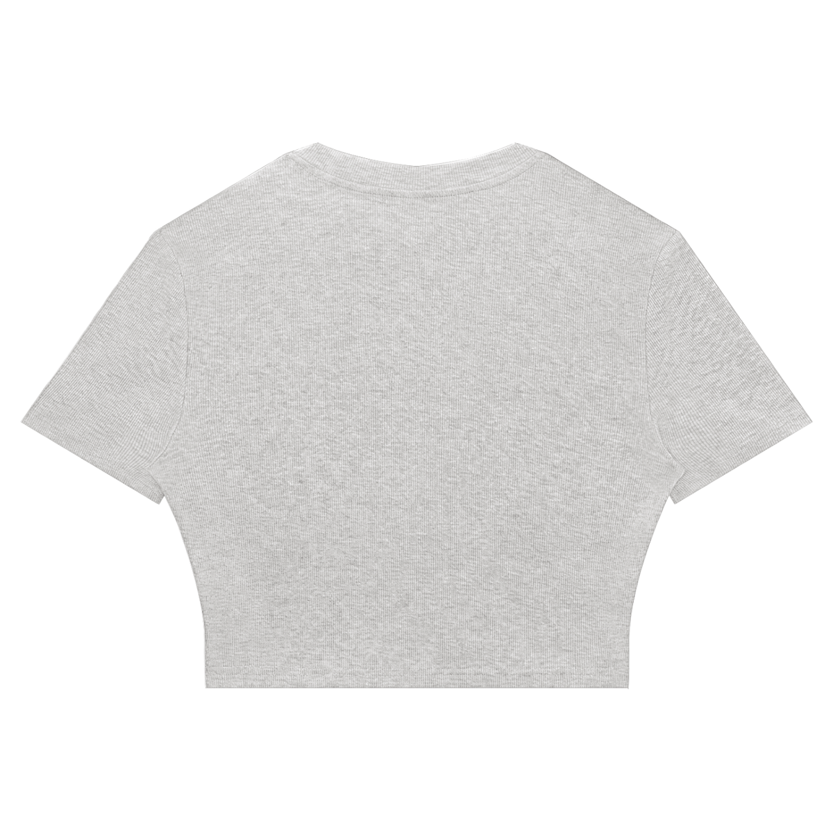 Women's Slim Ribbed Crop T-Shirt in flower gray, alternate angle