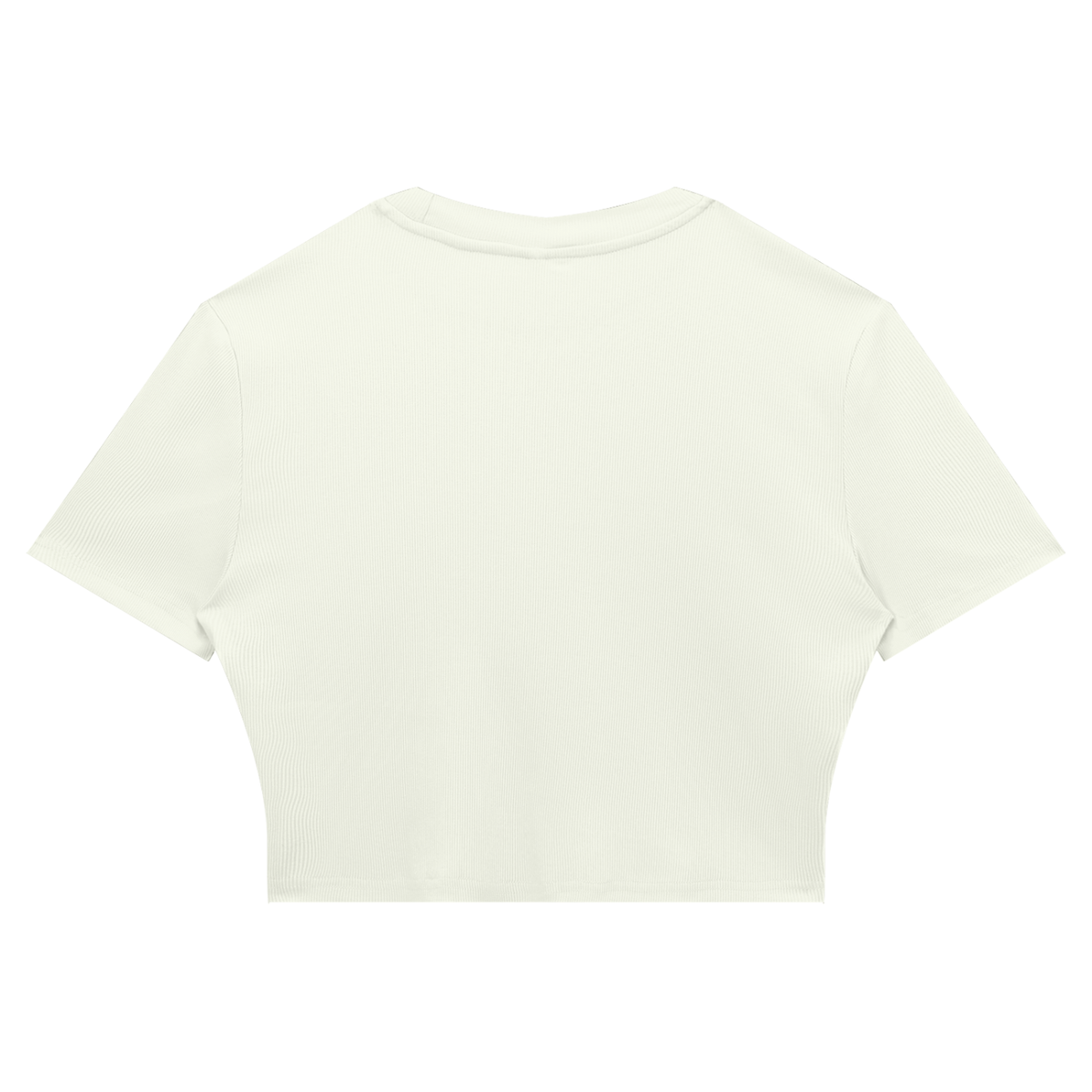 Women's Slim Ribbed Crop T-Shirt in light green, alternate angle