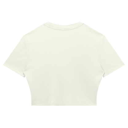 Women's Slim Ribbed Crop T-Shirt in light green, alternate angle
