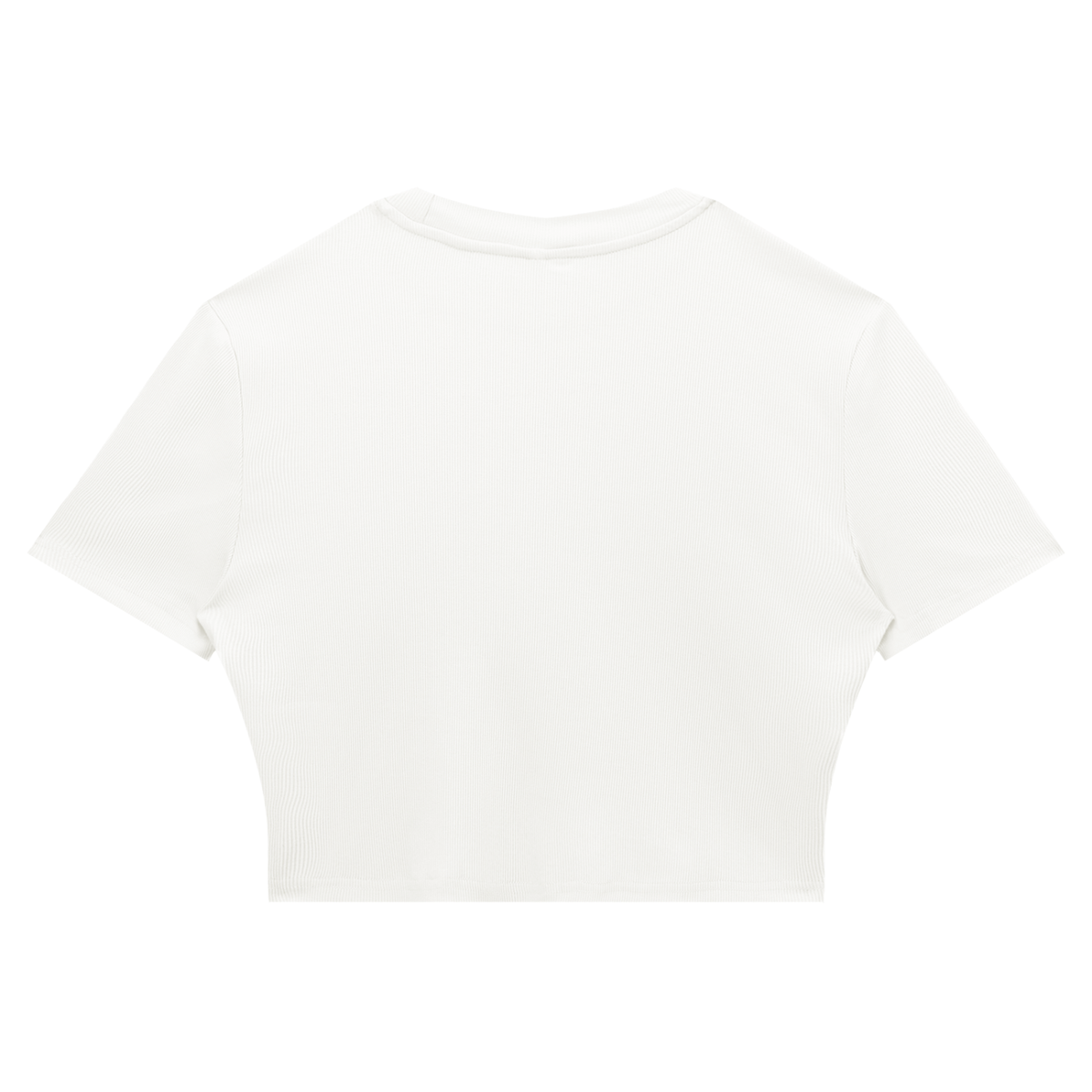 Women's Slim Ribbed Crop T-Shirt in white, alternate angle