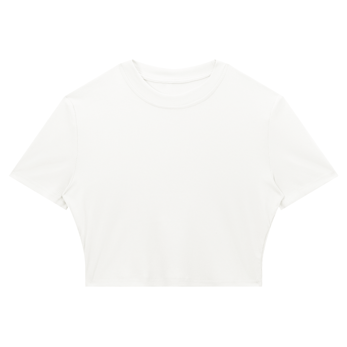 Women's Slim Ribbed Crop T-Shirt in white