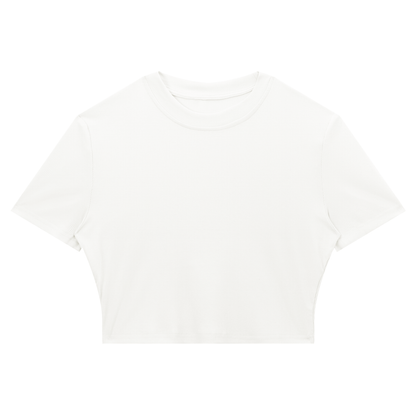 Women's Slim Ribbed Crop T-Shirt in white