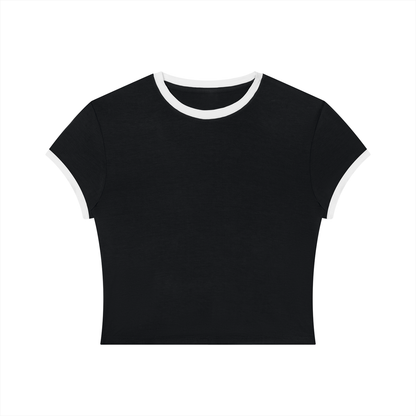 Women's Slim Ringer T-Shirt in black with white