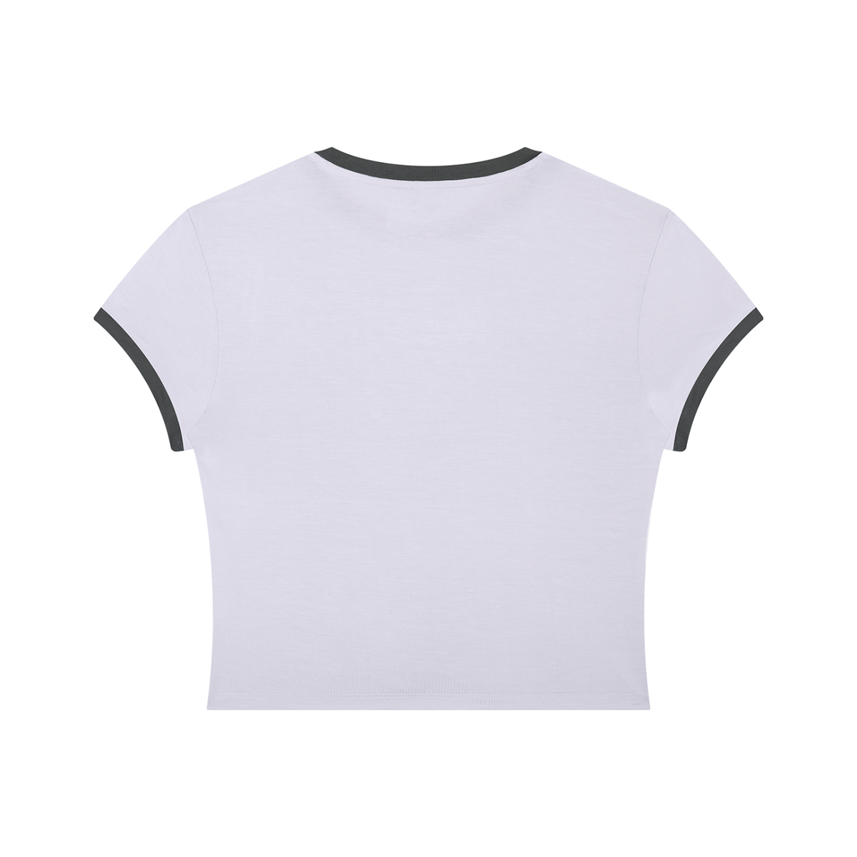 Women's Slim Ringer T-Shirt in light purple with dark gray, alternate angle