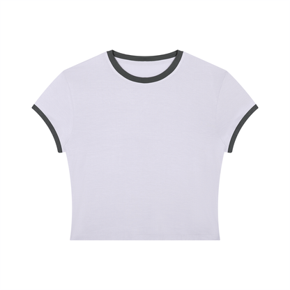 Women's Slim Ringer T-Shirt in light purple with dark gray