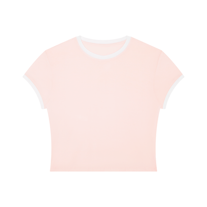 Women's Slim Ringer T-Shirt in pink with white