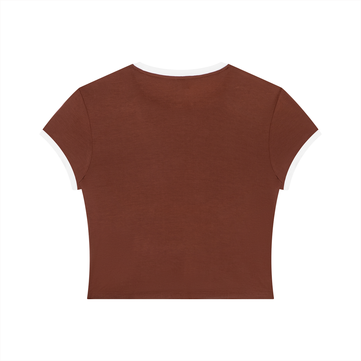 Women's Slim Ringer T-Shirt in red with white, alternate angle