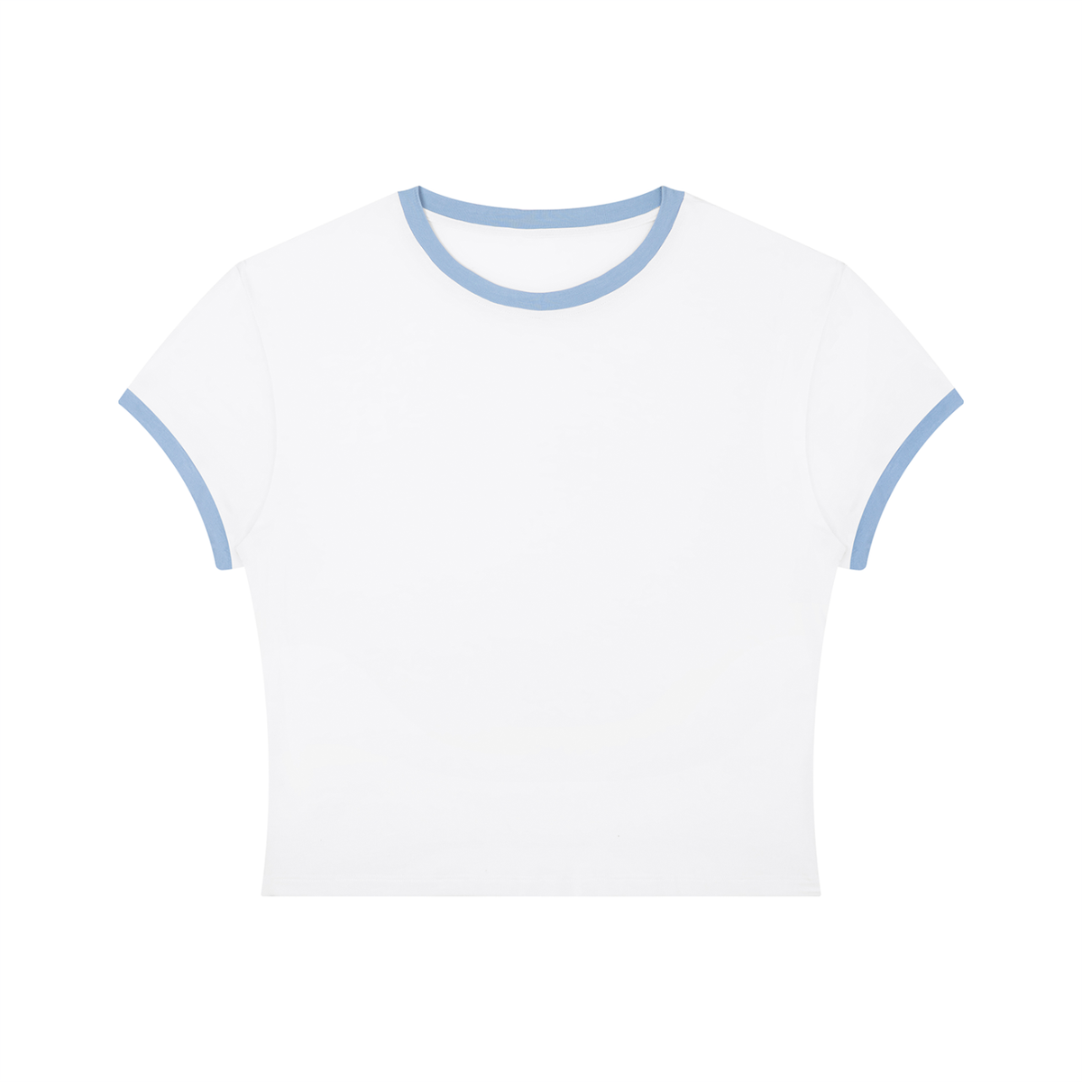 Women's Slim Ringer T-Shirt in white with blue