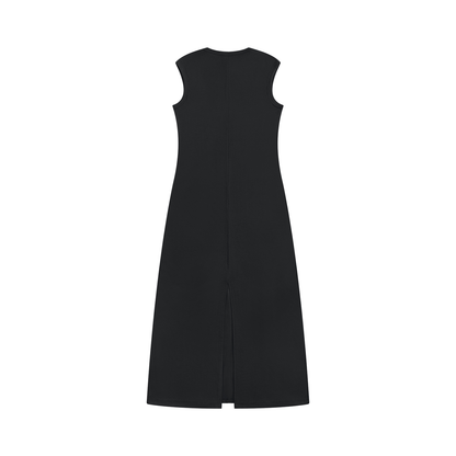 Women's Slim Sleeveless Dress in black, alternate angle
