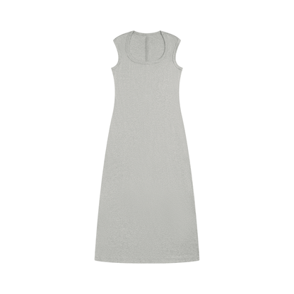 Women's Slim Sleeveless Dress in flower gray