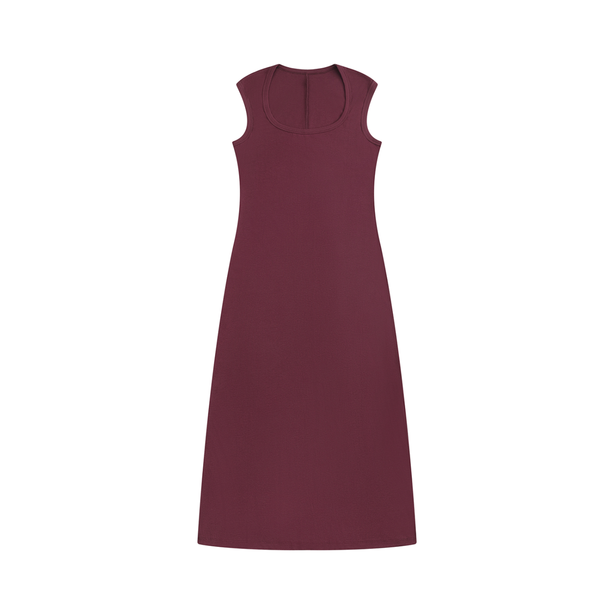 Women's Slim Sleeveless Dress in wine red