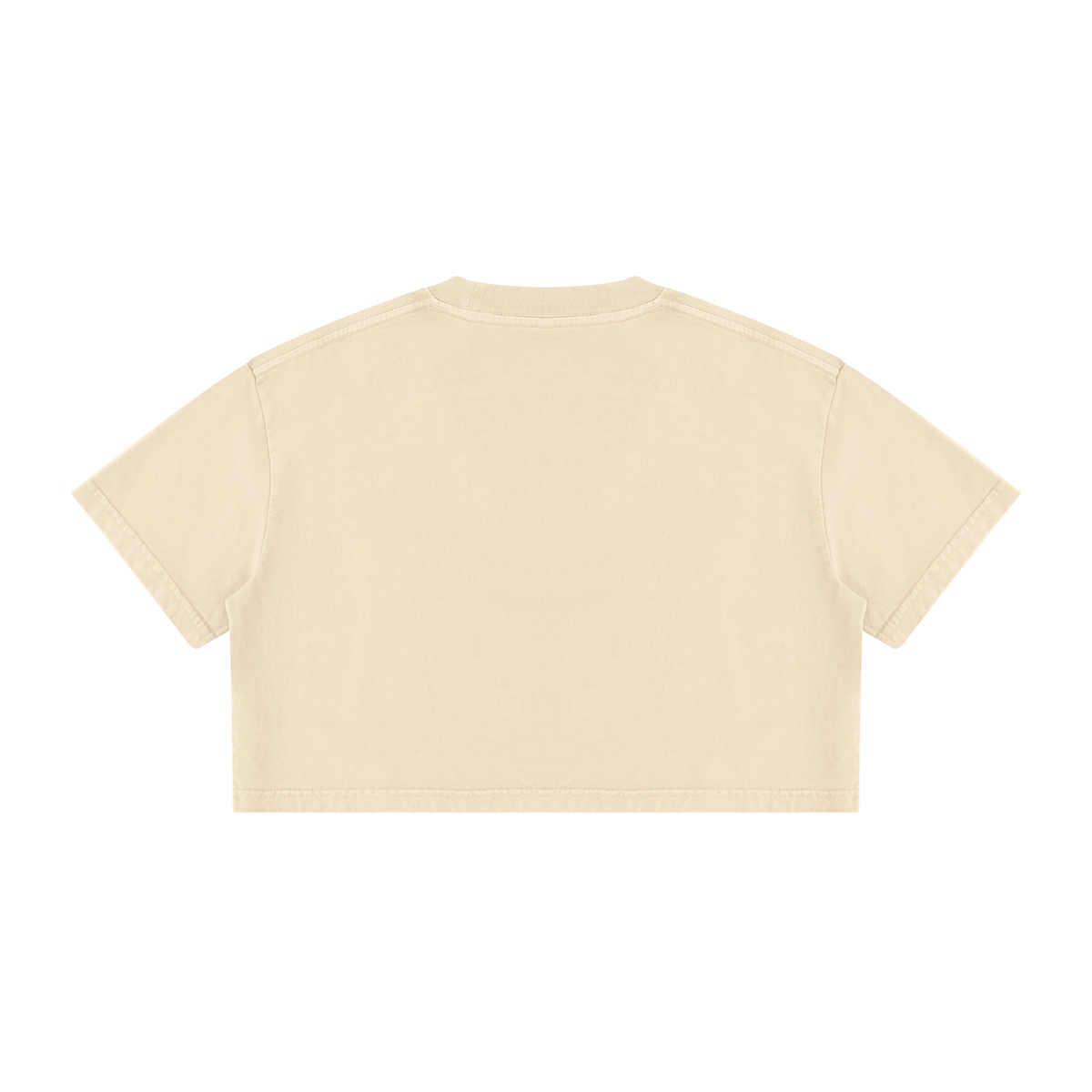 Women's Snow Washed Cotton Crop T-Shirt in apricot, alternate angle