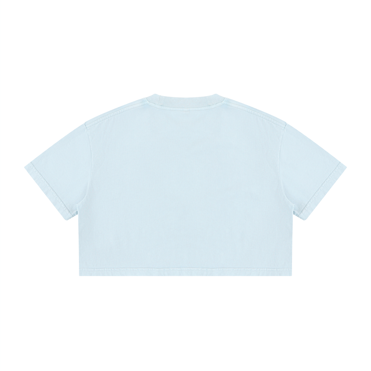 Women's Snow Washed Cotton Crop T-Shirt in light blue, alternate angle