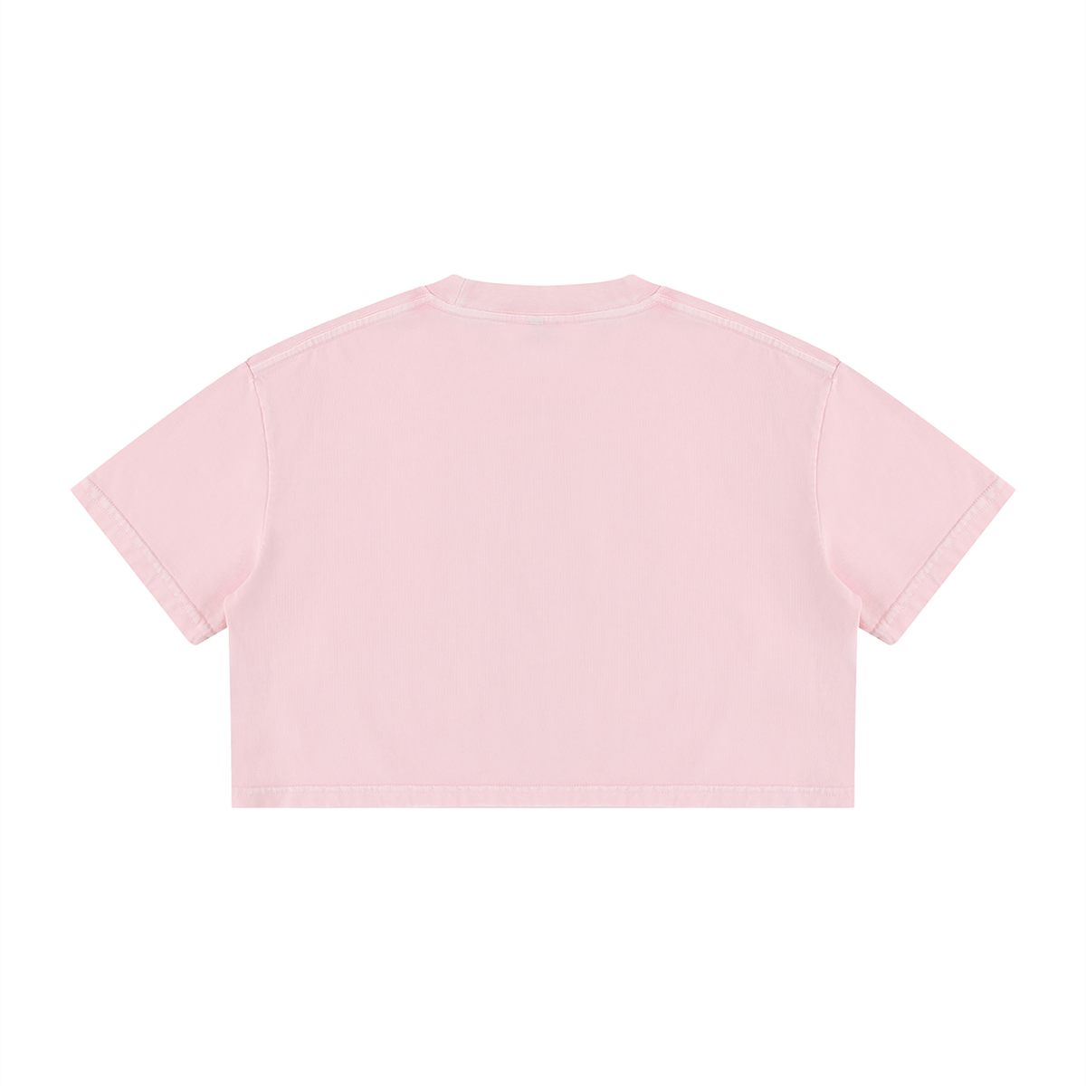 Women's Snow Washed Cotton Crop T-Shirt in pink, alternate angle