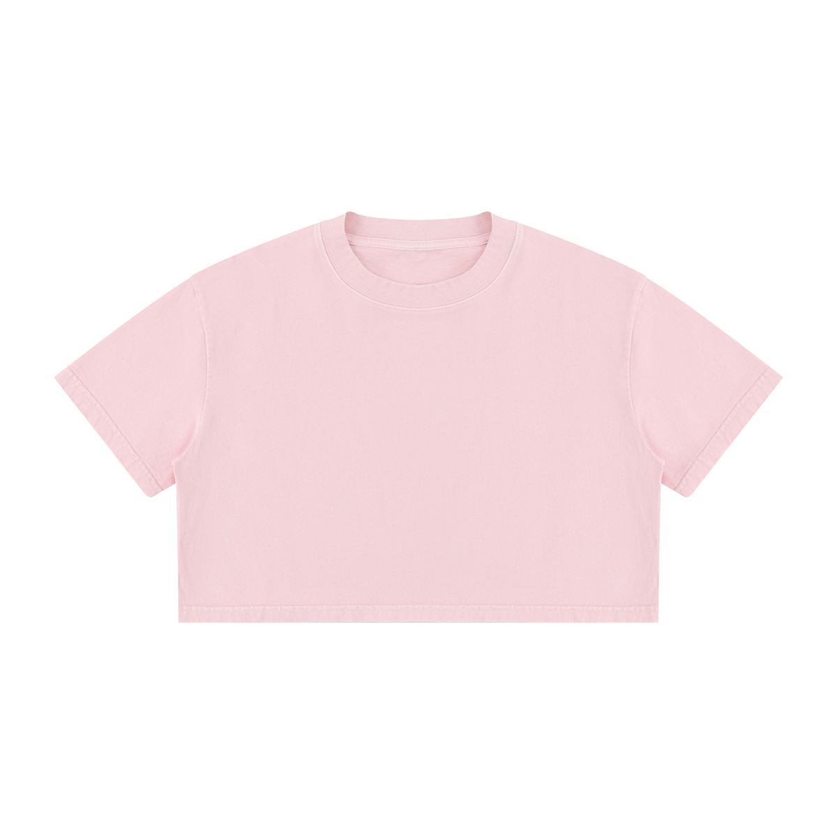 Women's Snow Washed Cotton Crop T-Shirt in pink