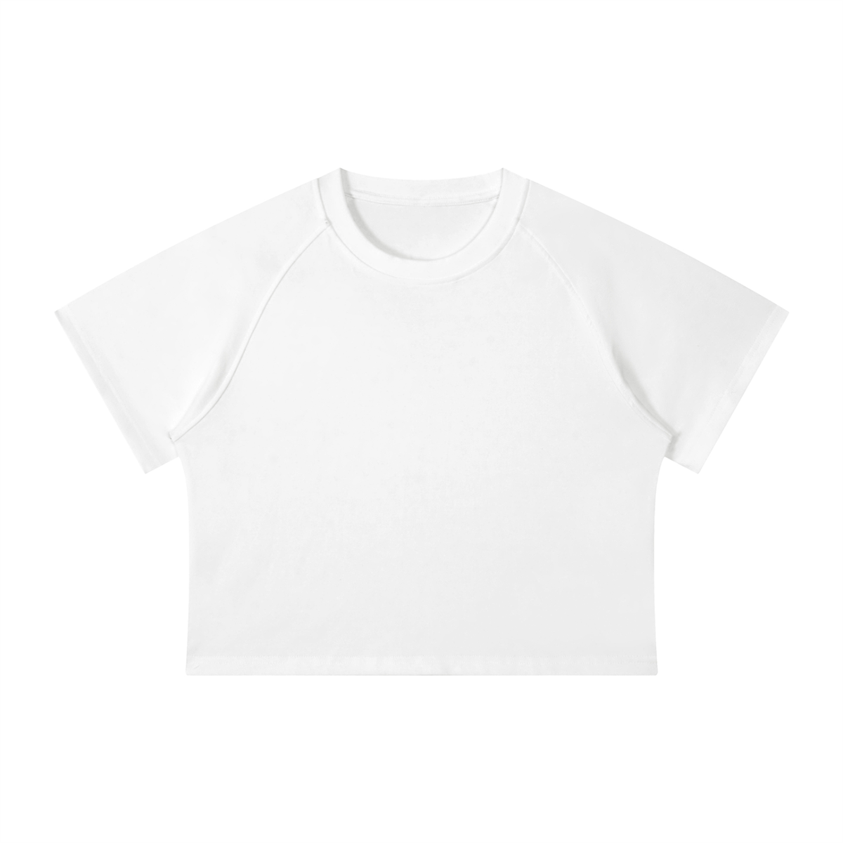 Women's Snow Washed Raglan Crop T-Shirt in white